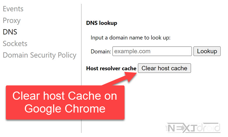 Clear DNS Host Cache on Chrome